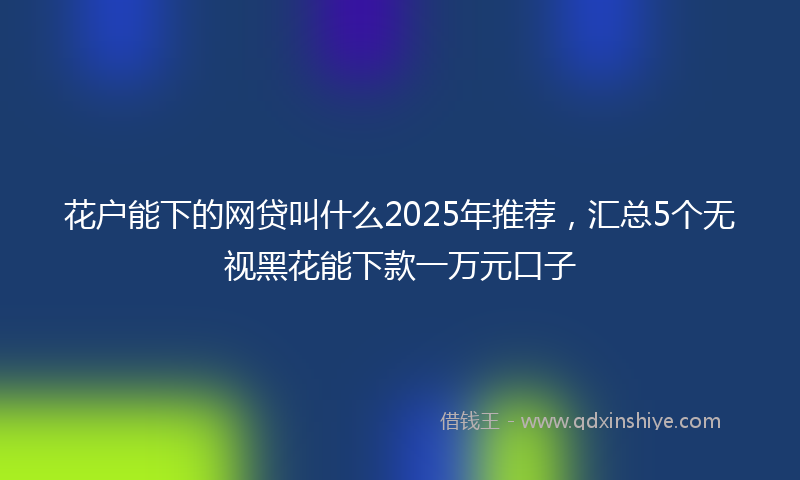 花户能下的网贷叫什么2025年推荐，汇总5个无视黑花能下款一万元口子