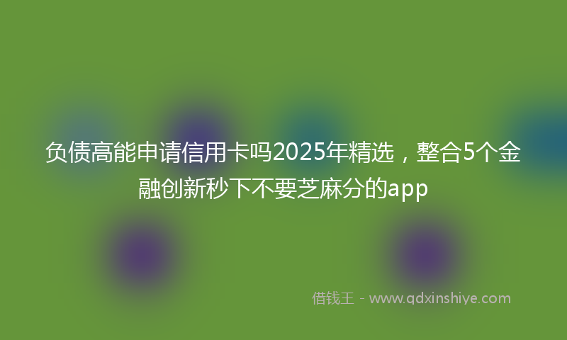 负债高能申请信用卡吗2025年精选，整合5个金融创新秒下不要芝麻分的app