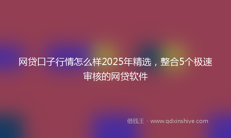 网贷口子行情怎么样2025年精选，整合5个极速审核的网贷软件