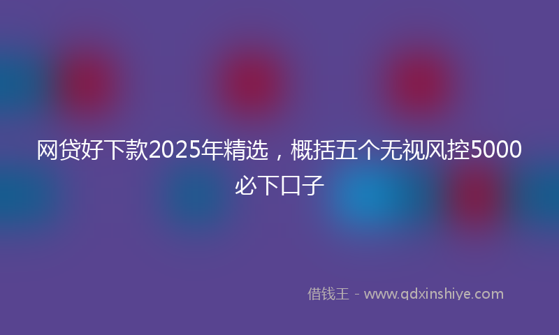 网贷好下款2025年精选，概括五个无视风控5000必下口子