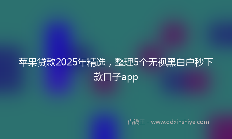 苹果贷款2025年精选，整理5个无视黑白户秒下款口子app