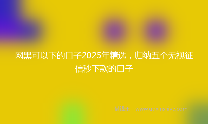 网黑可以下的口子2025年精选，归纳五个无视征信秒下款的口子