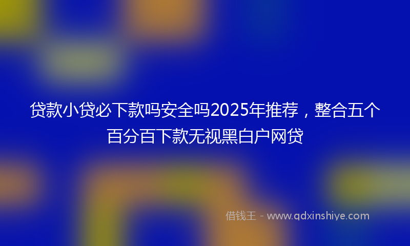 贷款小贷必下款吗安全吗2025年推荐，整合五个百分百下款无视黑白户网贷