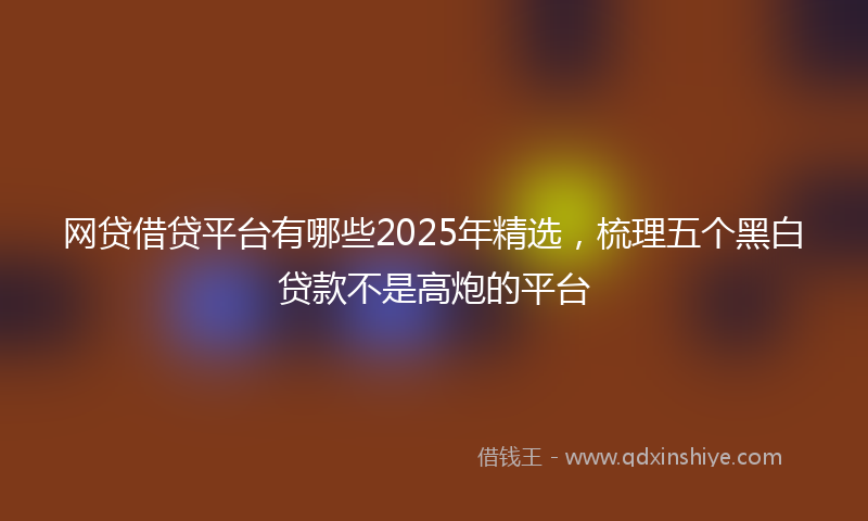 网贷借贷平台有哪些2025年精选，梳理五个黑白贷款不是高炮的平台