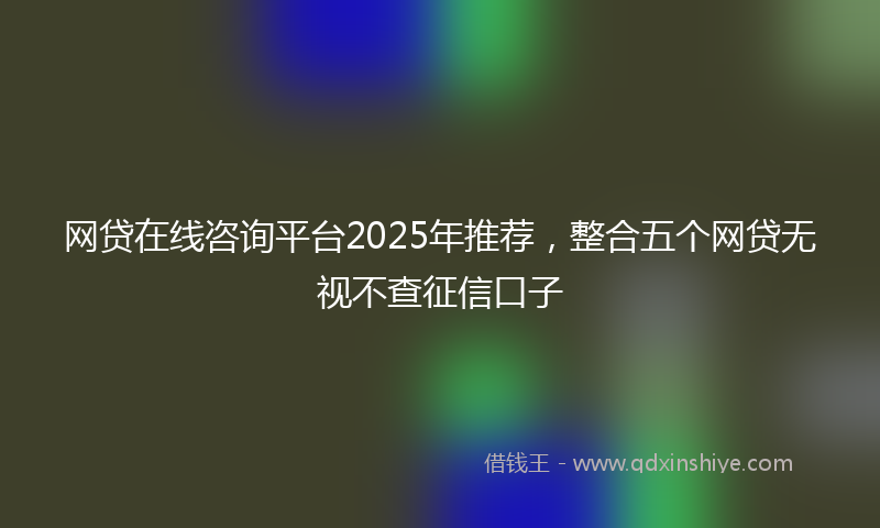 网贷在线咨询平台2025年推荐，整合五个网贷无视不查征信口子