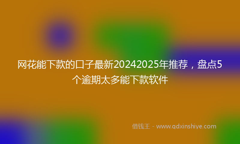 网花能下款的口子最新20242025年推荐，盘点5个逾期太多能下款软件