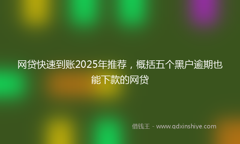 网贷快速到账2025年推荐，概括五个黑户逾期也能下款的网贷