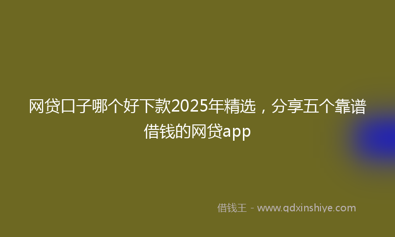 网贷口子哪个好下款2025年精选，分享五个靠谱借钱的网贷app