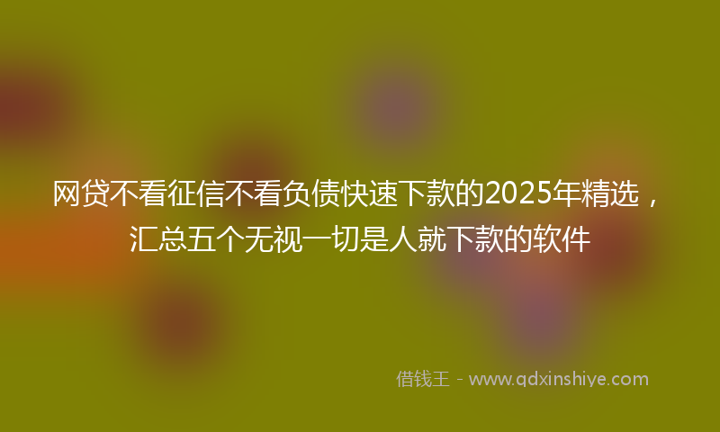 网贷不看征信不看负债快速下款的2025年精选，汇总五个无视一切是人就下款的软件