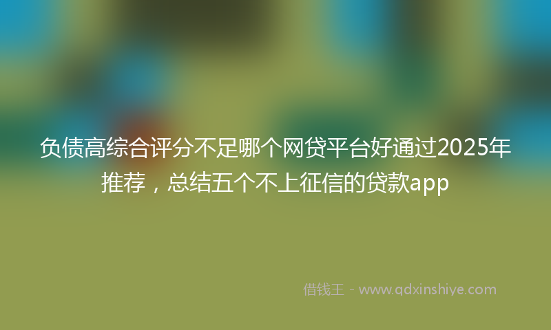 负债高综合评分不足哪个网贷平台好通过2025年推荐，总结五个不上征信的贷款app