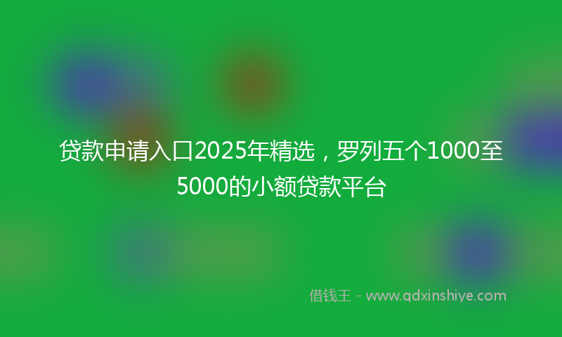 贷款申请入口2025年精选，罗列五个1000至5000的小额贷款平台