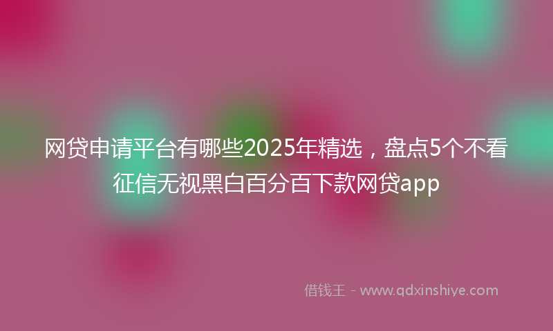 网贷申请平台有哪些2025年精选，盘点5个不看征信无视黑白百分百下款网贷app