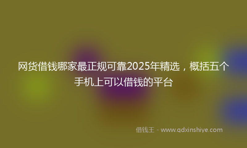 网货借钱哪家最正规可靠2025年精选，概括五个手机上可以借钱的平台