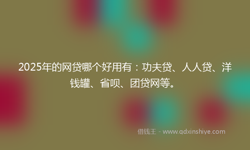 2025年的网贷哪个好用有：功夫贷、人人贷、洋钱罐、省呗、团贷网等。