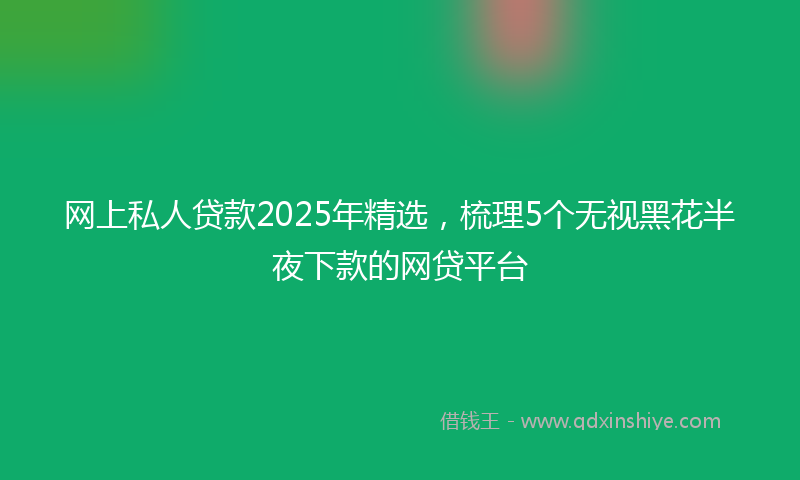 网上私人贷款2025年精选，梳理5个无视黑花半夜下款的网贷平台