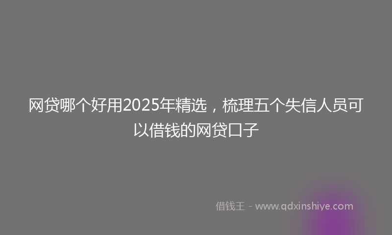 网贷哪个好用2025年精选，梳理五个失信人员可以借钱的网贷口子