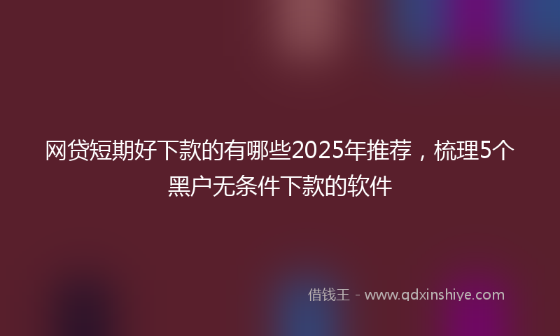 网贷短期好下款的有哪些2025年推荐，梳理5个黑户无条件下款的软件