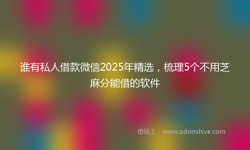 谁有私人借款微信2025年精选，梳理5个不用芝麻分能借的软件