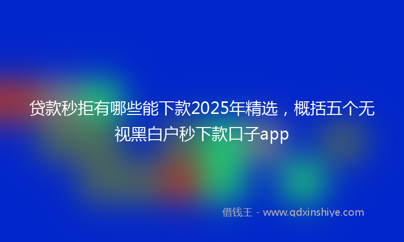 贷款秒拒有哪些能下款2025年精选，概括五个无视黑白户秒下款口子app