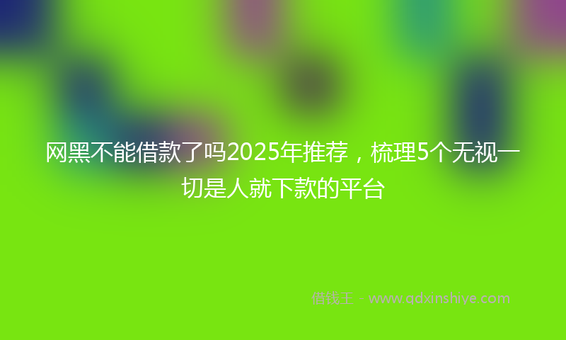 网黑不能借款了吗2025年推荐，梳理5个无视一切是人就下款的平台