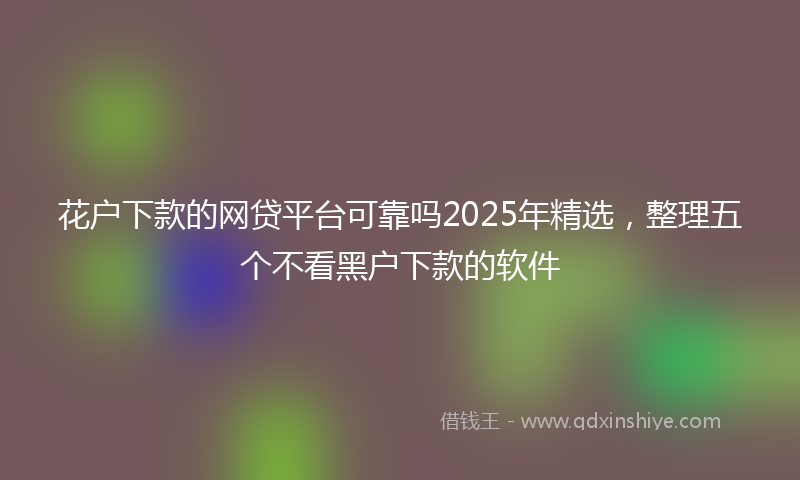 花户下款的网贷平台可靠吗2025年精选，整理五个不看黑户下款的软件