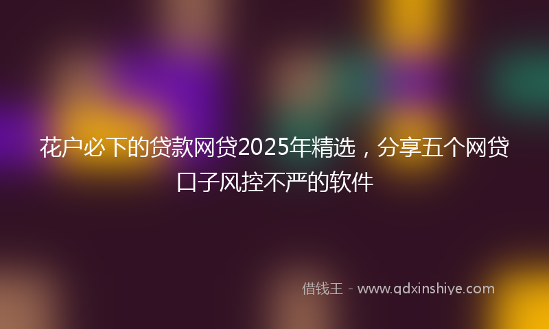 花户必下的贷款网贷2025年精选,分享五个网贷口子风控不严的软件