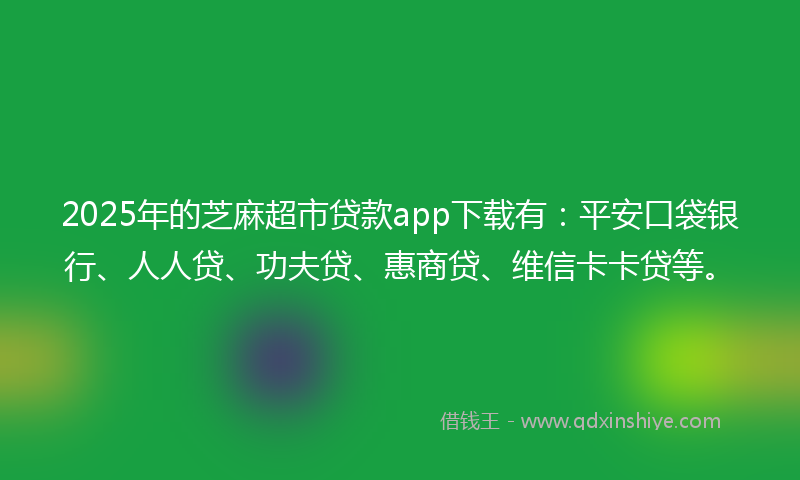 2025年的芝麻超市贷款app下载有：平安口袋银行、人人贷、功夫贷、惠商贷、维信卡卡贷等。