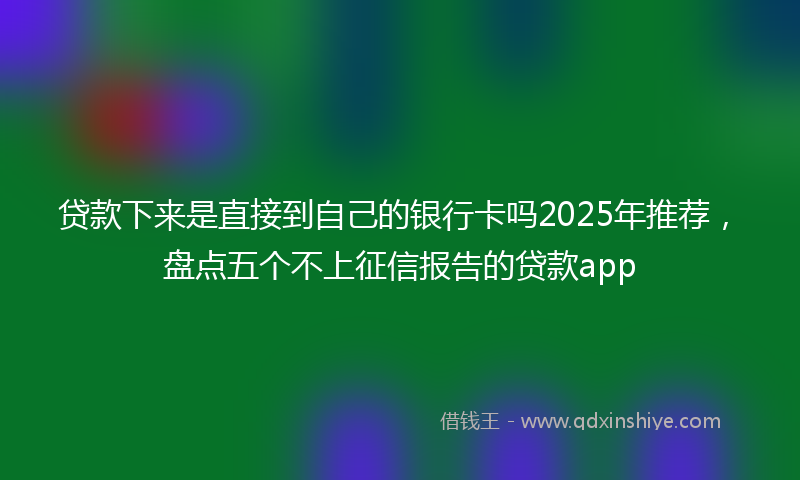 贷款下来是直接到自己的银行卡吗2025年推荐，盘点五个不上征信报告的贷款app