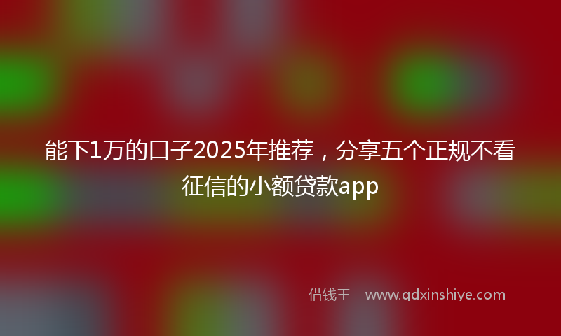 能下1万的口子2025年推荐，分享五个正规不看征信的小额贷款app