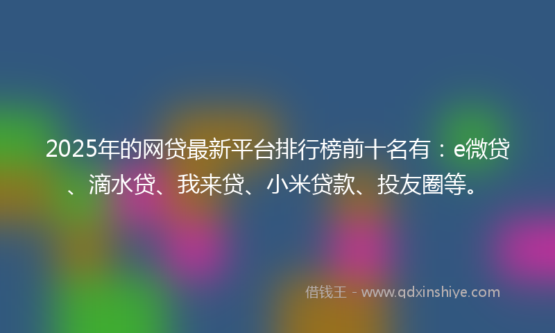 2025年的网贷最新平台排行榜前十名有：e微贷、滴水贷、我来贷、小米贷款、投友圈等。