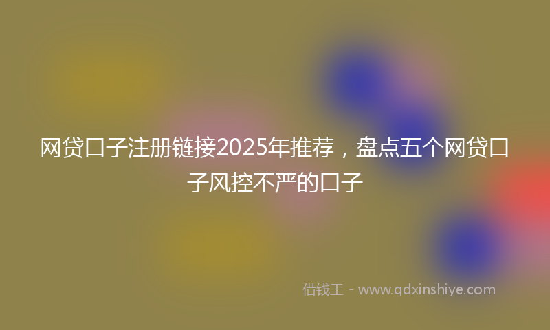 网贷口子注册链接2025年推荐，盘点五个网贷口子风控不严的口子