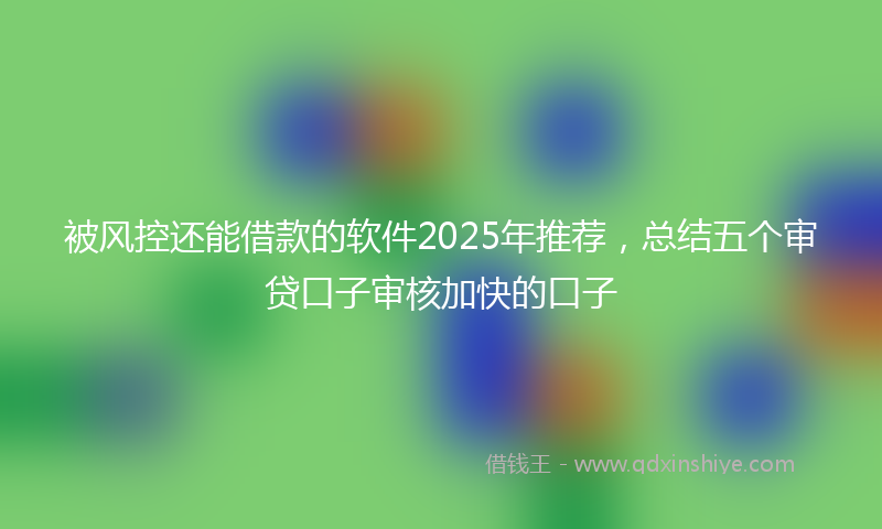 被风控还能借款的软件2025年推荐，总结五个审贷口子审核加快的口子