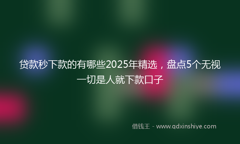 贷款秒下款的有哪些2025年精选，盘点5个无视一切是人就下款口子