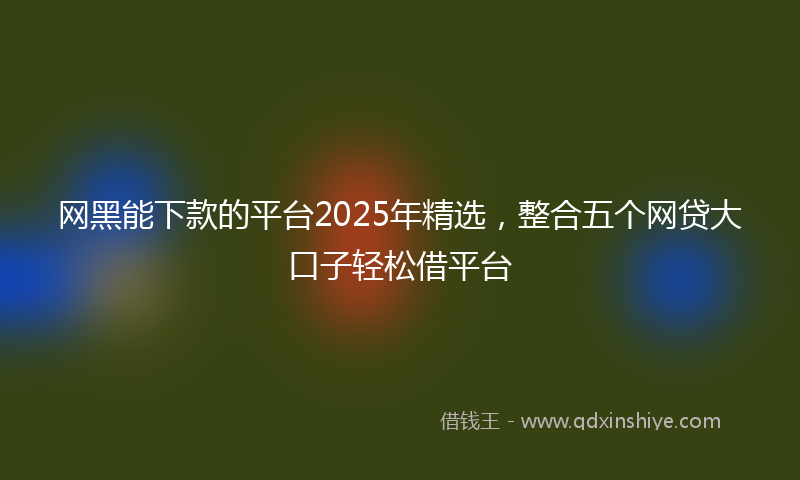 网黑能下款的平台2025年精选，整合五个网贷大口子轻松借平台