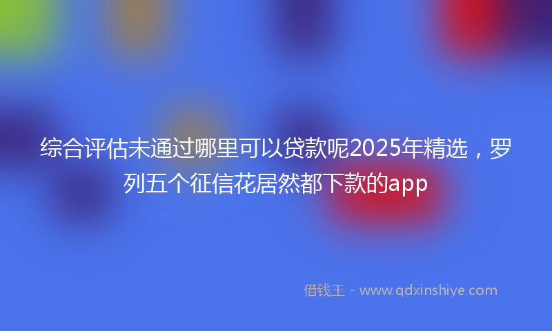 综合评估未通过哪里可以贷款呢2025年精选，罗列五个征信花居然都下款的app