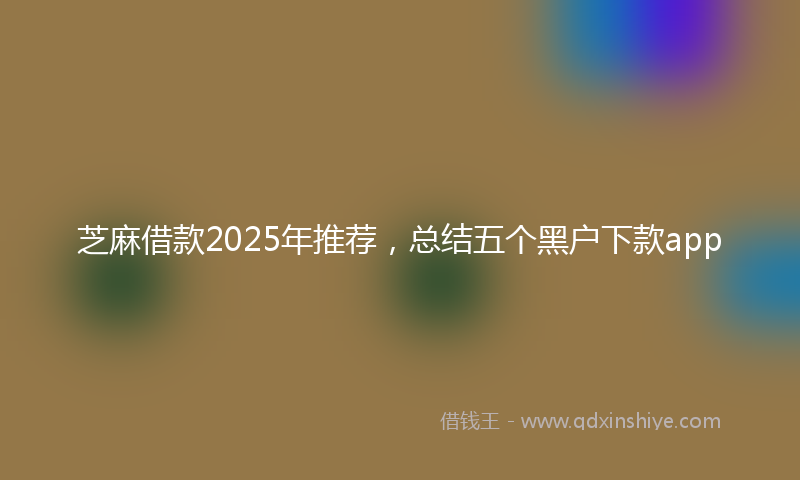 芝麻借款2025年推荐，总结五个黑户下款app
