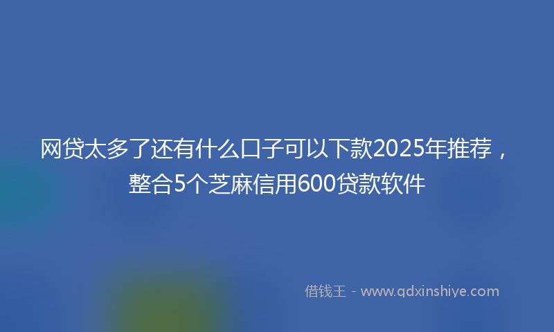 网贷太多了还有什么口子可以下款2025年推荐，整合5个芝麻信用600贷款软件