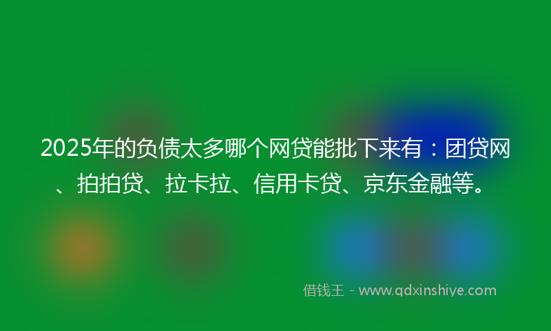 2025年的负债太多哪个网贷能批下来有：团贷网、拍拍贷、拉卡拉、信用卡贷、京东金融等。