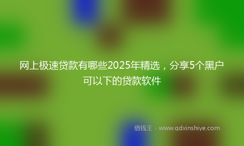 网上极速贷款有哪些2025年精选，分享5个黑户可以下的贷款软件