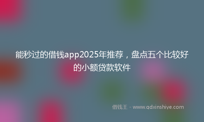 能秒过的借钱app2025年推荐，盘点五个比较好的小额贷款软件