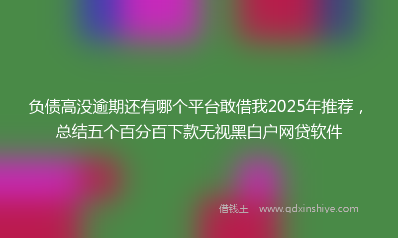 负债高没逾期还有哪个平台敢借我2025年推荐，总结五个百分百下款无视黑白户网贷软件