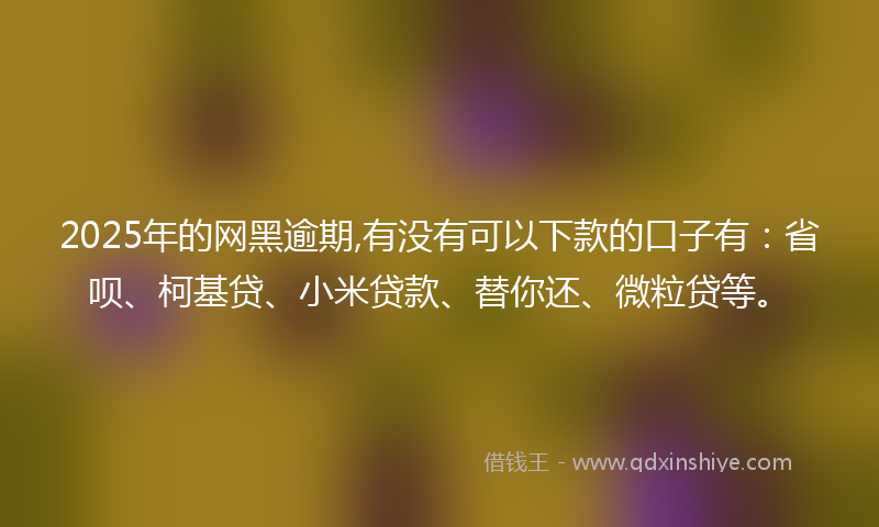 2025年的网黑逾期,有没有可以下款的口子有：省呗、柯基贷、小米贷款、替你还、微粒贷等。