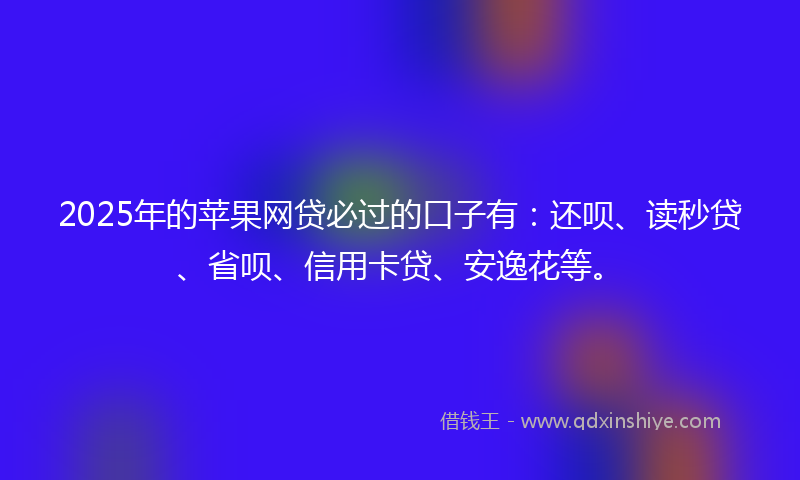 2025年的苹果网贷必过的口子有：还呗、读秒贷、省呗、信用卡贷、安逸花等。
