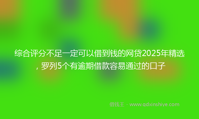 综合评分不足一定可以借到钱的网贷2025年精选，罗列5个有逾期借款容易通过的口子