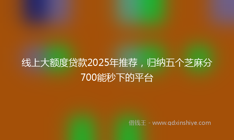 线上大额度贷款2025年推荐，归纳五个芝麻分700能秒下的平台