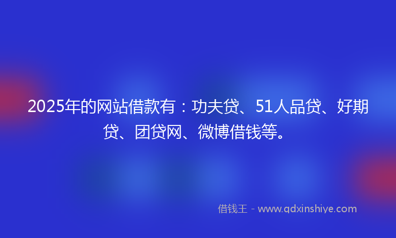 2025年的网站借款有：功夫贷、51人品贷、好期贷、团贷网、微博借钱等。