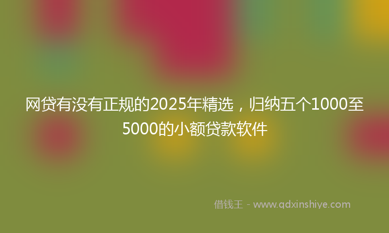 网贷有没有正规的2025年精选，归纳五个1000至5000的小额贷款软件