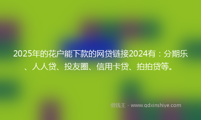 2025年的花户能下款的网贷链接2024有：分期乐、人人贷、投友圈、信用卡贷、拍拍贷等。