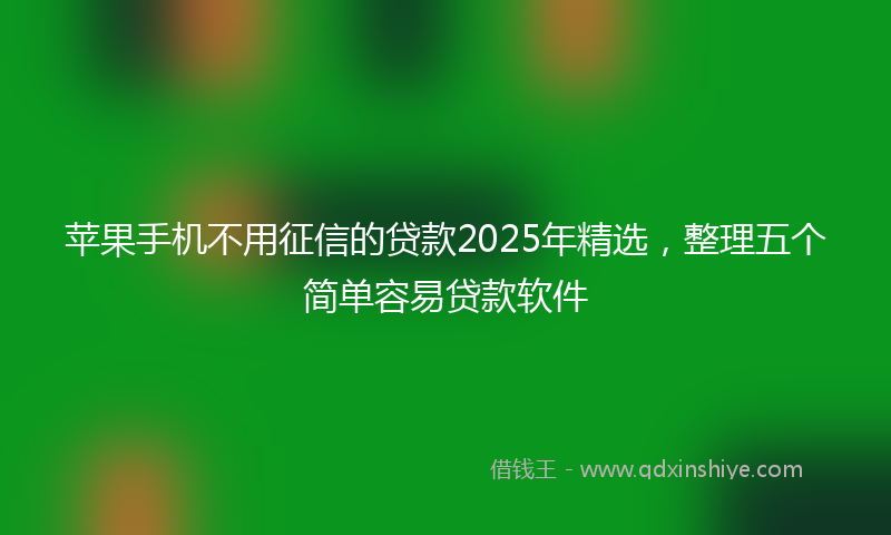 苹果手机不用征信的贷款2025年精选，整理五个简单容易贷款软件