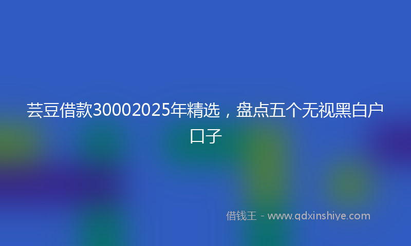 芸豆借款30002025年精选，盘点五个无视黑白户口子
